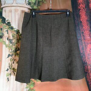 NWOT Calvin Klein Size 14 Brown Heathered Tweed A-Line Skirt Career Wear
